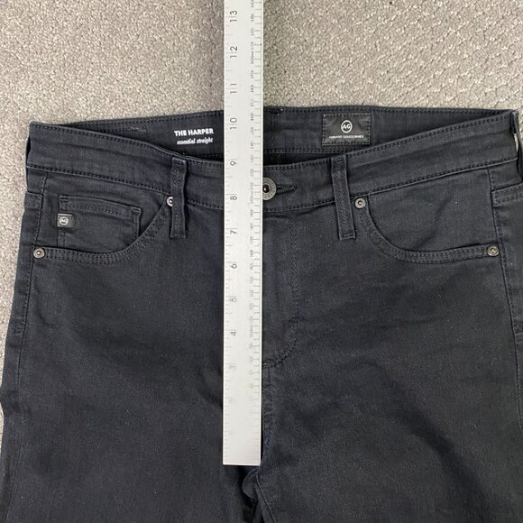 AG Adriano Goldschmied The Harper Essential Straight Jeans Women's 27R Black - Picture 11 of 14
